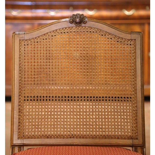 Early 20th Century French Beechwood and Cane Dining Chairs, Set of 6 For Sale - Image 4 of 14