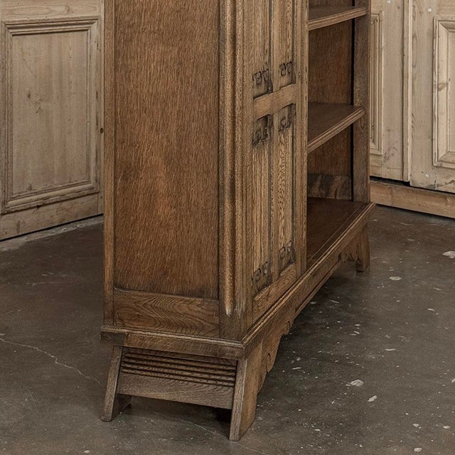 Vintage Dutch Gothic Revival Oak Barrister's Bookcase For Sale - Image 12 of 18