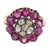 Victorian Early 20th Century Victorian Rose Cut Diamond Ruby Rose Gold Silver Ring, Size 5 For Sale - Image 3 of 6