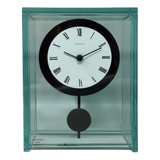 Italian Pendulum Clock by Omodomo, 1970s For Sale