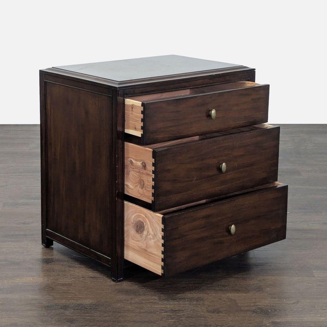 Traditional Restoration Hardware Atwood Three Drawer Closed Nightstand For Sale - Image 3 of 13