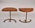 1930s Early 20th Century Spanish Half Round Oak Side Tables on Iron Bases - Pair For Sale - Image 5 of 10