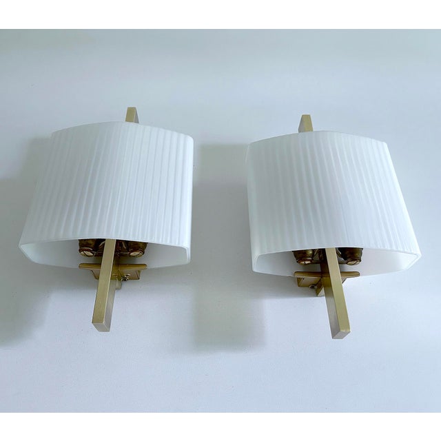 Metal Vintage Space Age Brass Sconces from Hillebrand Lighting, 1960s, Set of 2 For Sale - Image 7 of 18