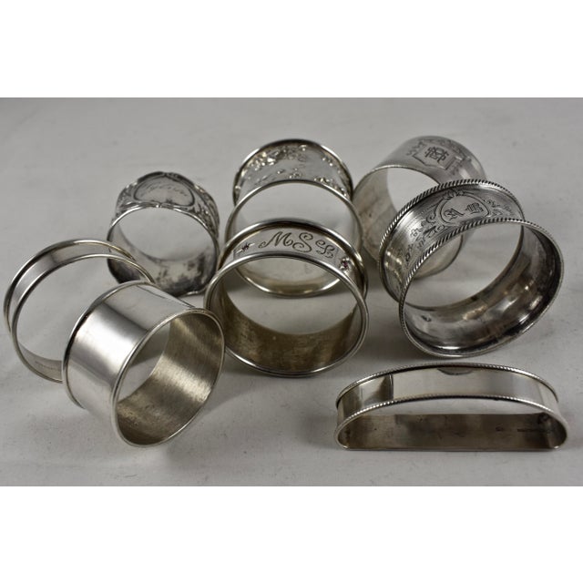 Assorted Sterling Silver Antique Napkin Rings a Mixed Set of 8 Chairish