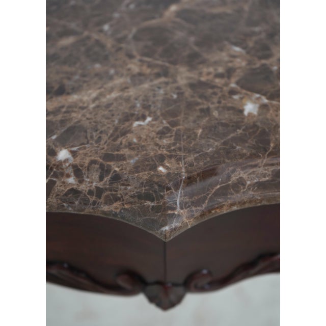 Henkel Harris Claw Foot Mahogany Marble Top Console Table For Sale - Image 12 of 15