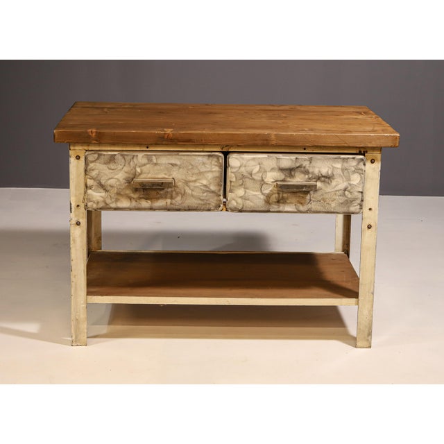 Industrial Industrial Iron Kitchen Table, Former Czechoslovakia, 1950s For Sale - Image 3 of 8