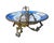 French Antique French Hand-Painted Porcelain Centerpiece Bowl With Bronze Ormolu Stand & Cobalt Blue Border For Sale - Image 3 of 10