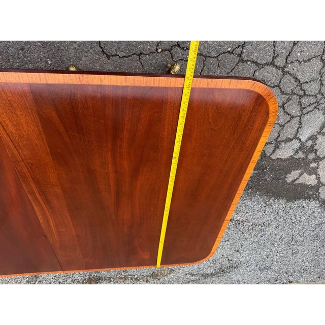 Vintage Regency Style Cross Banded Mahogany Dining Table With 2 Leaves by Biggs Furnture For Sale - Image 11 of 18