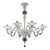Glass Modern Venetian Murano Glass Chandelier in Transparent and White Tones with Silver Leaf by Simoeng For Sale - Image 7 of 7
