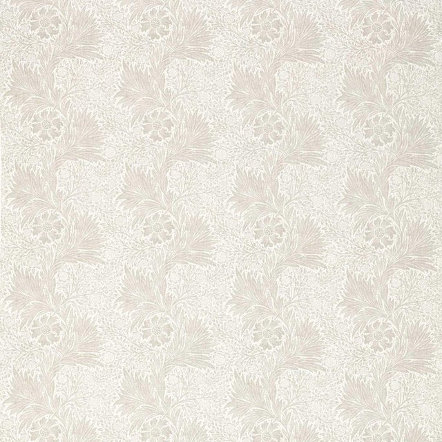 Morris & Co Pure Marigold Print Fabric in Lightish Grey For Sale