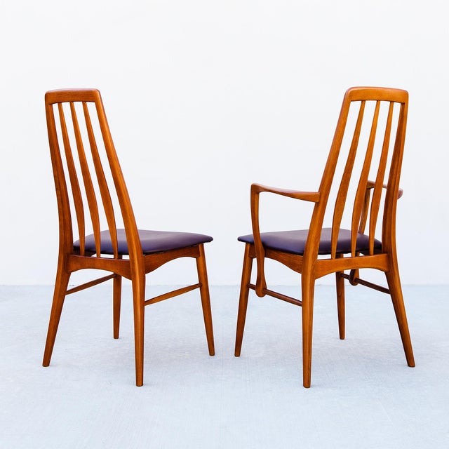 Restored Danish Modern Solid Teak "Eva" Dining Chairs by Niels Koefoed For Sale - Image 9 of 15