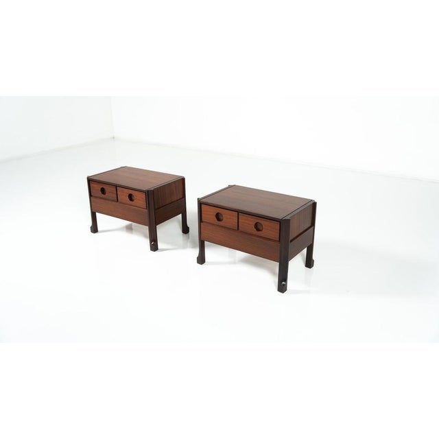 1960s Wooden Nightstands, Italy, 1960s, Set of 2 For Sale - Image 5 of 13