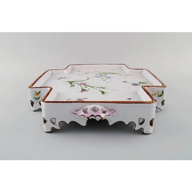 Large Serving Tray with Handles by Emile Gallé for St. Clement, Nancy For Sale - Image 4 of 9