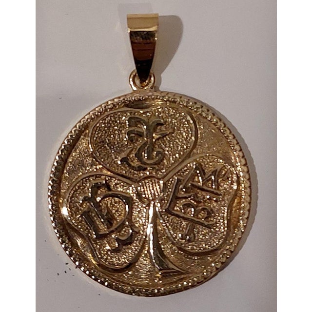 Metal Handmade 18k Gold Coin Pendant, 1930s For Sale - Image 7 of 15