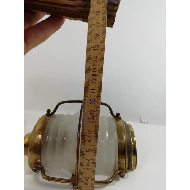 White Vintage Wall Lights in Glass and Brass, 1960s, Set of 2 For Sale - Image 8 of 10