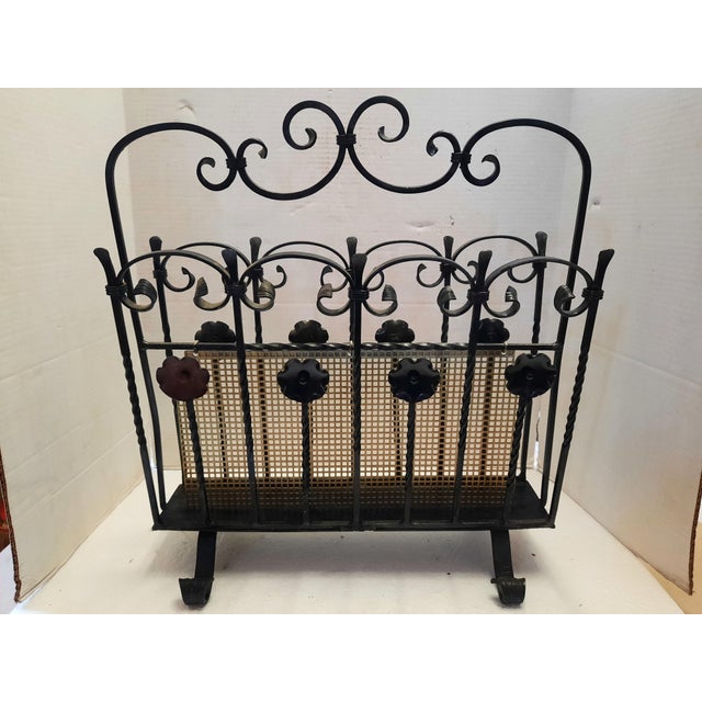 Vintage Wroth Iron Magazine Holder For Sale - Image 11 of 11