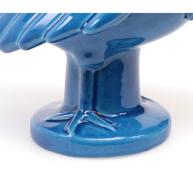 Vintage Italian Blue Ceramic Rooster, 1960s For Sale - Image 12 of 14