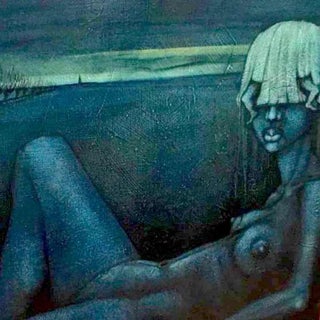 Johan Nyssen, Naked Woman, Oil on Canvas, 1980s For Sale