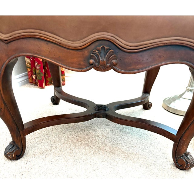 Wood Pair of Henredon French Provincial Accent Chairs | Louis XV Style | Carved Hardwood For Sale - Image 7 of 12