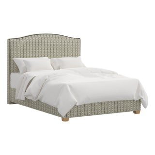 Stoffer Home x Cloth & Company Elsie Bed in Botanical Stripe Olive with Olive Welt, Queen For Sale