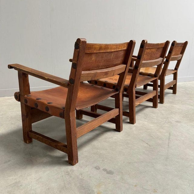 Vintage Brutalist Spanish Armchairs, 1960s, Set of 3 For Sale - Image 10 of 14