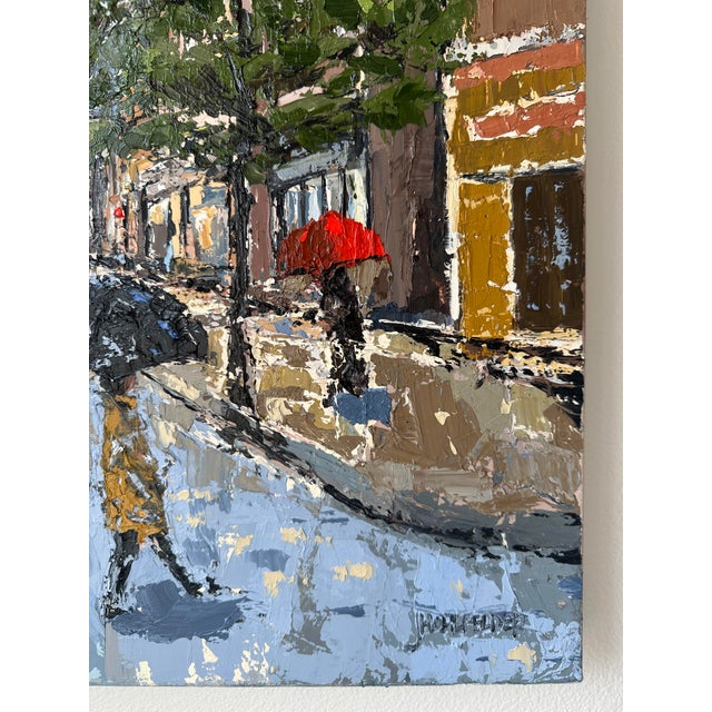 Textile "Spring Showers" Modern Original Oil Painting by Jennifer Hohlfelder For Sale - Image 7 of 9