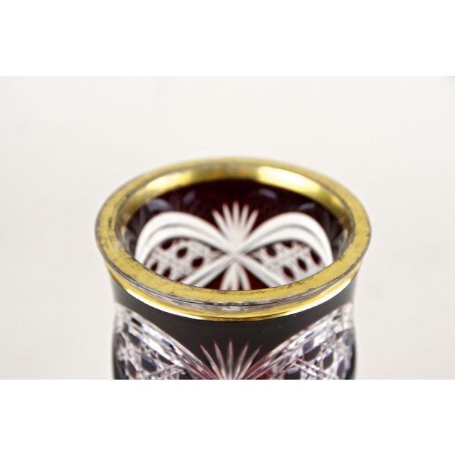 Mid 19th Century 19th Century Biedermeier Ruby Red Overlay Glass Goblet, 1840s For Sale - Image 5 of 18