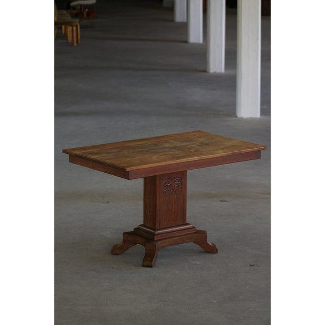 1930s Vintage Danish Art Deco Table in Oak, 1930s For Sale - Image 5 of 15