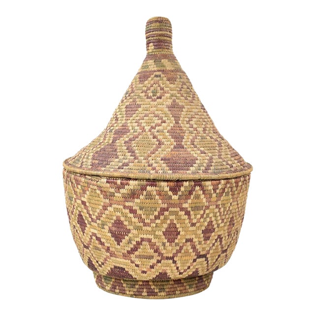 Early 20th Century Antique Botswana Lidded Basket Sidley Collection For Sale