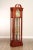 High Quality American Made Solid Cherry Wood Key-Locking Case Clock in Working Order With Arch Pediment, Turned Finial,...