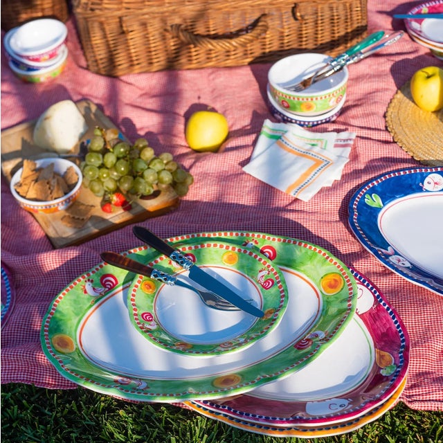 Italian Campagna Gallina Oval Melamine Platter For Sale - Image 3 of 4