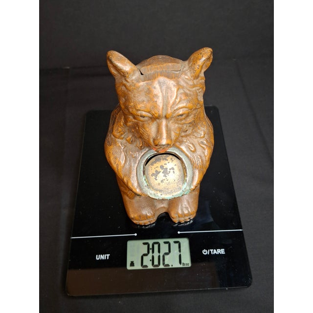 Antique Hubley Cast Iron Bear Honey Pot Still Bank Exceptional Original Paint 30s For Sale - Image 13 of 13