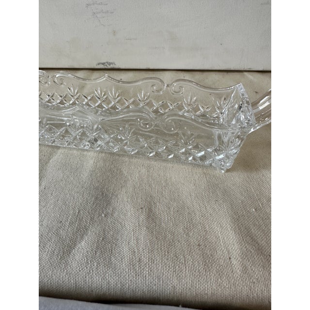 Glass 1970s Glass Decorative Rectangular Dish For Sale - Image 7 of 8