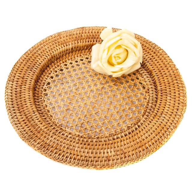 Artifacts Rattan 13" Open Weave Charger For Sale - Image 4 of 5