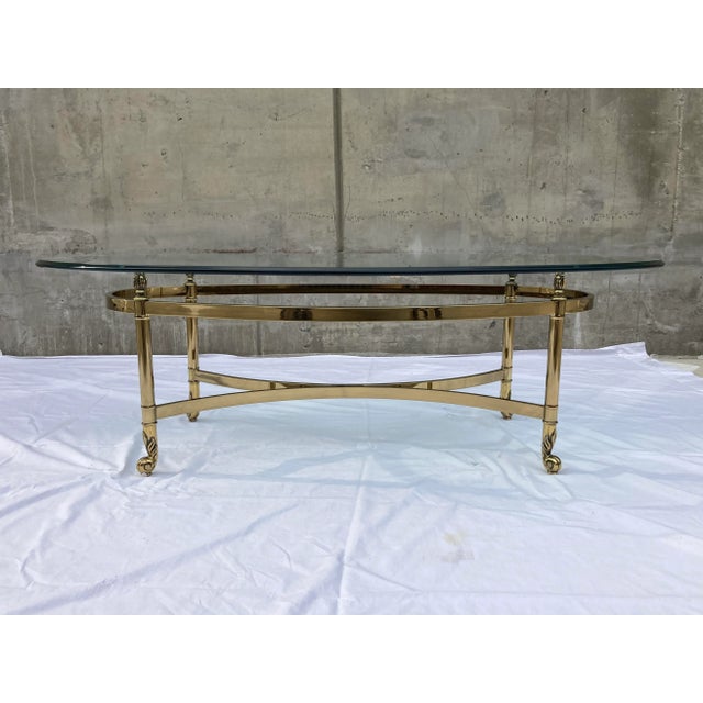 Mid-Century Modern Brass Profile Glass Top Coffee Table Italy For Sale - Image 13 of 13