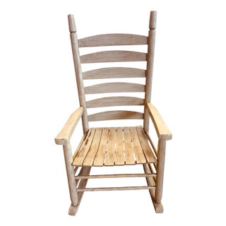 Late 20th Century Handcrafted Hickory Ladder Back Rocking Chair For Sale