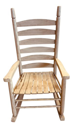 Late 20th Century Handcrafted Hickory Ladder Back Rocking Chair