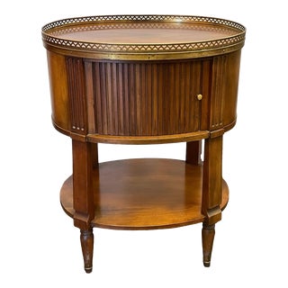 Vintage Baker Side Table With Tambour Slide For Sale