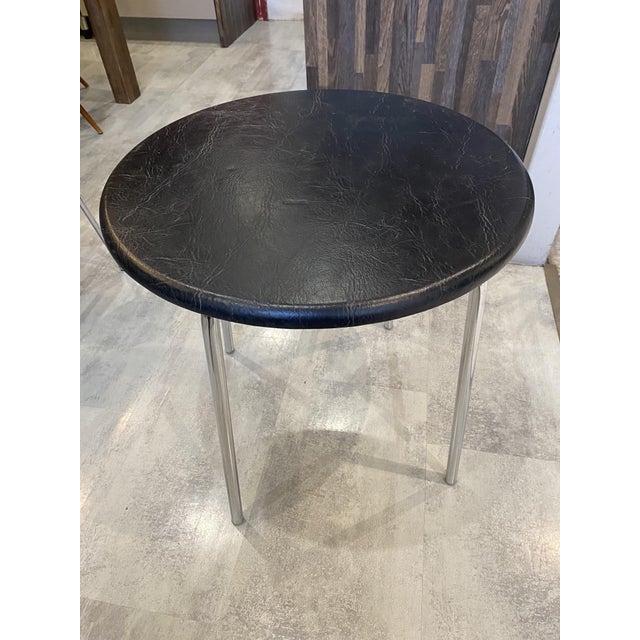 Vintage Bauhaus Style Chrome and Black Imitation Leather Side Table, 1970s For Sale - Image 18 of 18