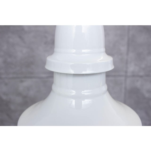 2000 - 2009 Industrial Enamel Ceiling Lamp in White, 2000s For Sale - Image 5 of 9