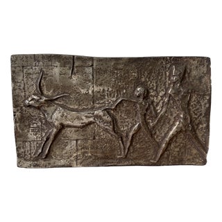 Mid-Century Bronze Bas-Relief, 1960s For Sale