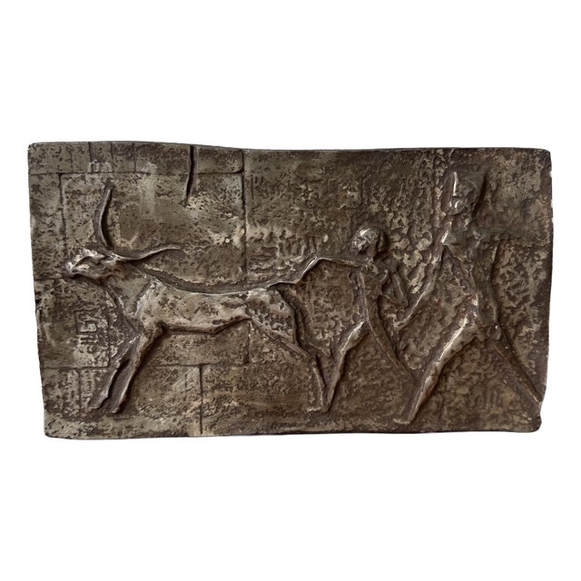 Mid-Century Bronze Bas-Relief, 1960s For Sale