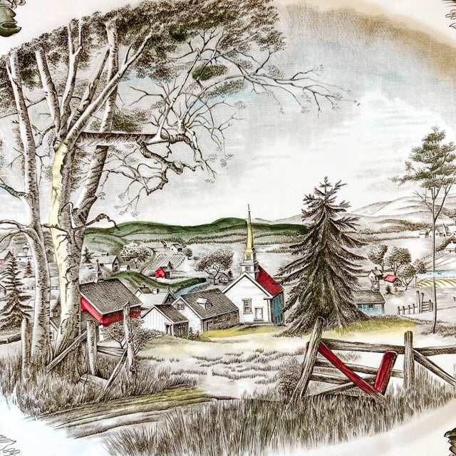 1990s 1990s English Ironstone Johnson Bros Friendly Village Thanksgiving Turkey Platter For Sale - Image 5 of 10