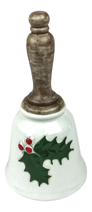 Vintage Artisan Ceramic Porcelain Christmas Bell Decoration
