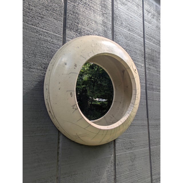 Contemporary 1980s Studio Ceramic Framed Mirror For Sale - Image 3 of 3