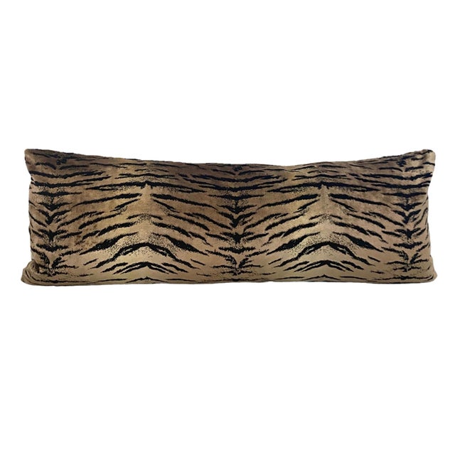 Contemporary Animalia Velour Velvet Large Lumbar Pillow For Sale - Image 3 of 3