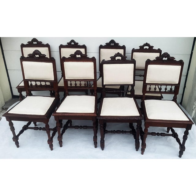 Neo-Renaissance Oak Chairs, 1900s, Set of 8 For Sale - Image 13 of 18