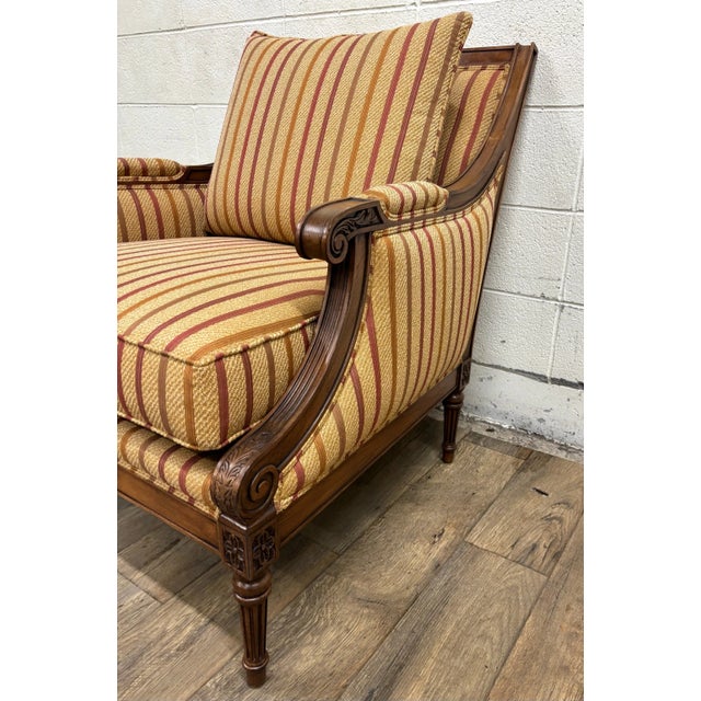 Wood Custom Ethan Allen Regency Style Armchair Bergere For Sale - Image 7 of 12