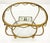 Italian Gold Gilt Steel Rope Style Kidney Shape Glass top Side Lamp Table Mint For Sale - Image 9 of 17
