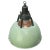 Enamel industrial pendant green enamel shade, white inside. dark grey cast aluminium top e27 / e26 depending on...